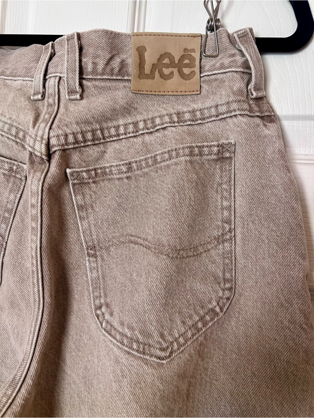 Vintage 1992 Lee Riders High Waisted Jeans 28x27 Tapered Mom Khaki Sand Greige